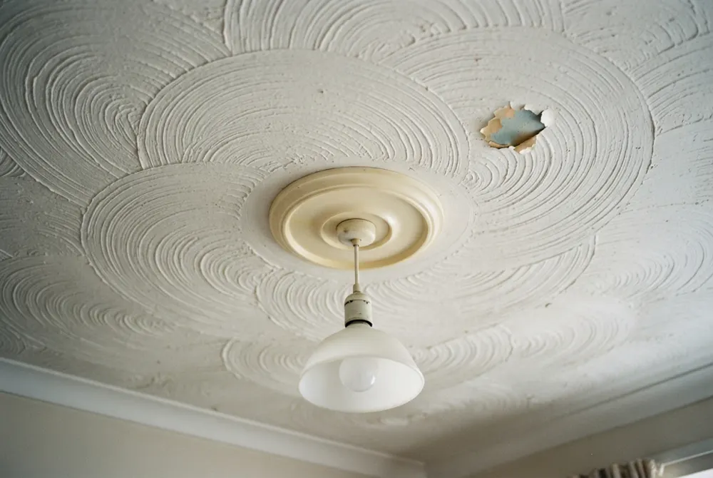 Artex ceiling close-up