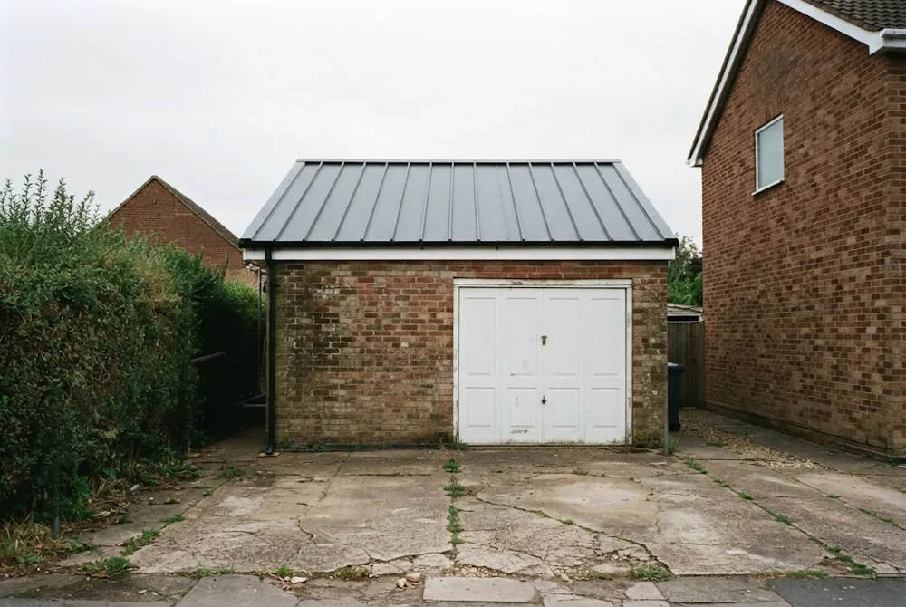 Garage with new corrugated roof